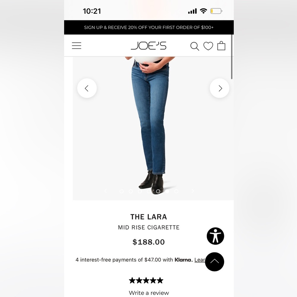 Joe's Maternity Mid Rise Cigarette Jeans